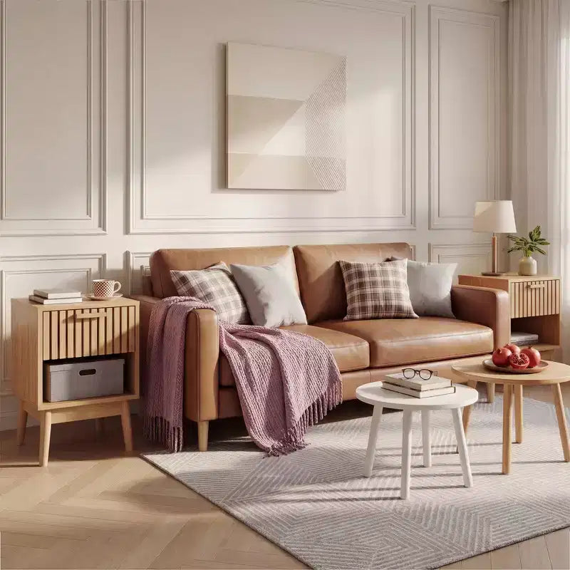 Table de chevet bohème avec tiroir et étagère ouverte, petite table de chevet moderne en bois, table d'appoint compacte pour chambre et salon