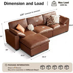 Canapé d'angle modulable surdimensionné Dyonery Cloud, en L et en U, avec pouf de rangement, assise profonde