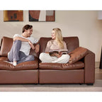 Canapé d'angle modulable surdimensionné Dyonery Cloud, en L et en U, avec pouf de rangement, assise profonde