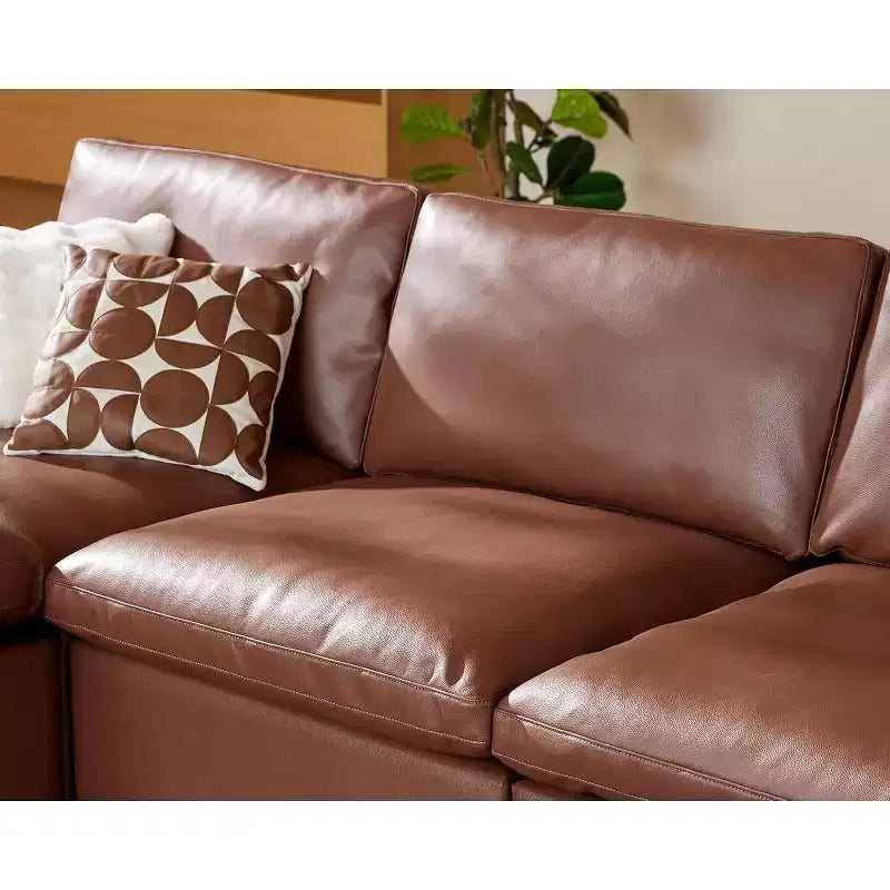 Canapé d'angle modulable surdimensionné Dyonery Cloud, en L et en U, avec pouf de rangement, assise profonde