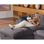 Canapé d'angle modulable surdimensionné Dyonery Cloud, en L et en U, avec pouf de rangement, assise profonde