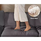 Canapé d'angle modulable surdimensionné Dyonery Cloud, en L et en U, avec pouf de rangement, assise profonde