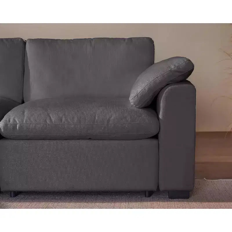 Canapé d'angle modulable surdimensionné Dyonery Cloud, en L et en U, avec pouf de rangement, assise profonde