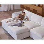 Canapé d'angle modulable surdimensionné Dyonery Cloud, en L et en U, avec pouf de rangement, assise profonde