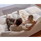 Canapé d'angle modulable surdimensionné Dyonery Cloud, en L et en U, avec pouf de rangement, assise profonde