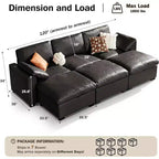 Canapé d'angle modulable surdimensionné Dyonery Cloud, en L et en U, avec pouf de rangement, assise profonde