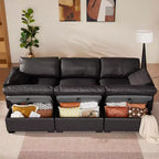 Canapé d'angle modulable surdimensionné Dyonery Cloud, en L et en U, avec pouf de rangement, assise profonde