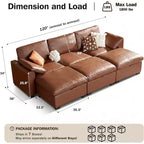 Canapé d'angle modulable surdimensionné Dyonery Cloud, en L et en U, avec pouf de rangement, assise profonde