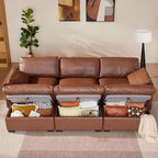 Canapé d'angle modulable surdimensionné Dyonery Cloud, en L et en U, avec pouf de rangement, assise profonde