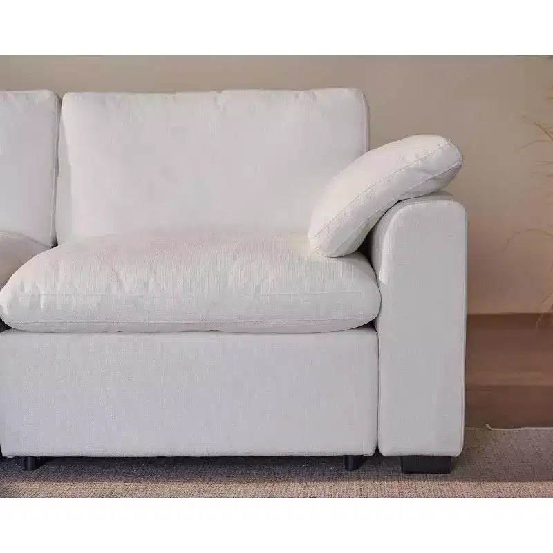Canapé d'angle modulable surdimensionné Dyonery Cloud, en L et en U, avec pouf de rangement, assise profonde