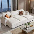 Canapé d'angle modulable surdimensionné Dyonery Cloud, en L et en U, avec pouf de rangement, assise profonde