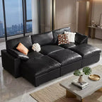Canapé d'angle modulable surdimensionné Dyonery Cloud, en L et en U, avec pouf de rangement, assise profonde