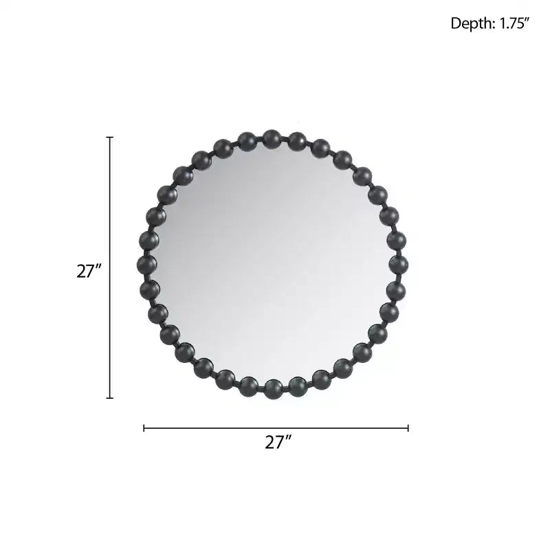 Miroir mural rond 27 avec cadre en fer métallique, miroir décoratif élégant pour salle de bain, chambre ou couloir - Panipeachy