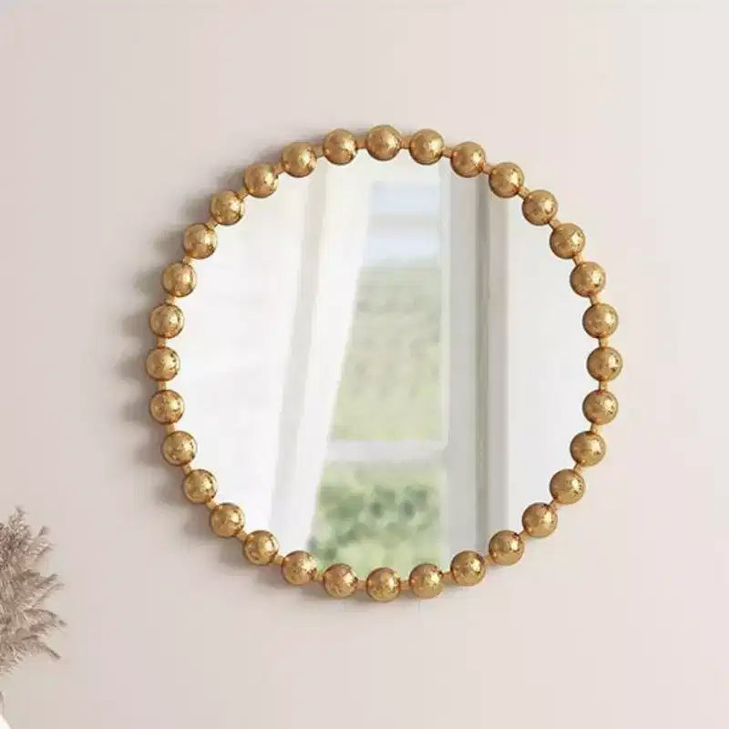 Miroir mural rond 27 avec cadre en fer métallique, miroir décoratif élégant pour salle de bain, chambre ou couloir - Panipeachy