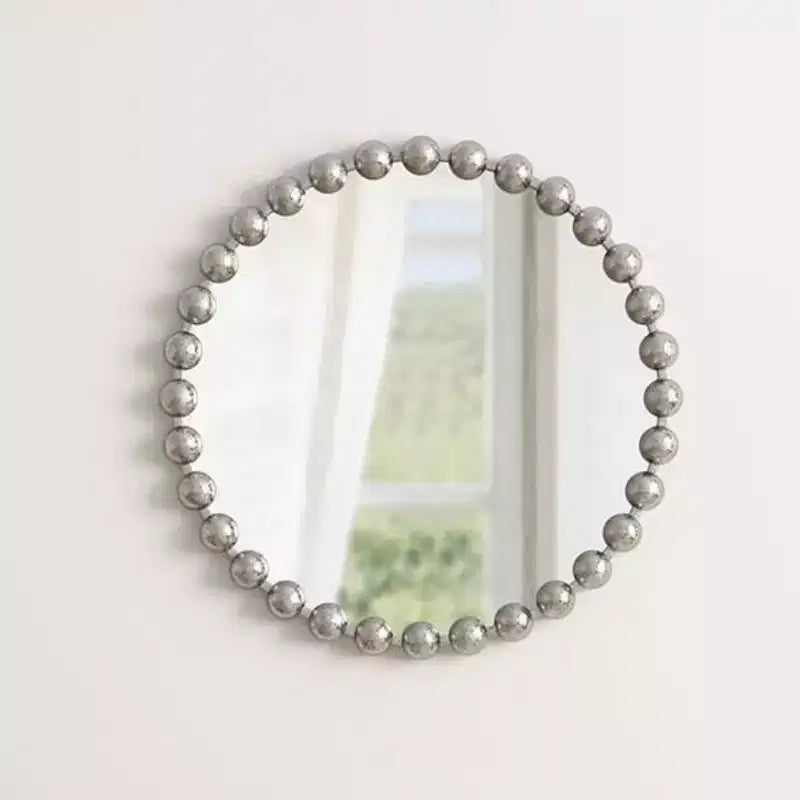 Miroir mural rond 27 avec cadre en fer métallique, miroir décoratif élégant pour salle de bain, chambre ou couloir - Panipeachy