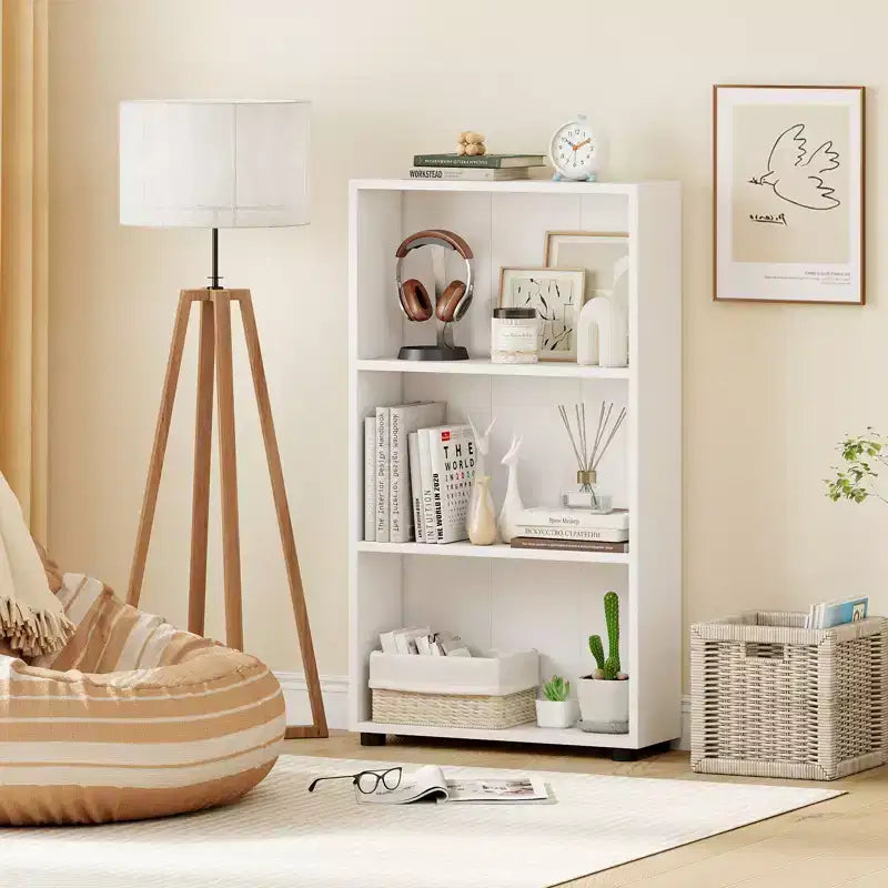 Étagère à Livres Costway 42'' à 3 Niveaux avec Kit Anti-Basculement pour Salon et Bureau à Domicile