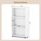 Étagère à Livres Costway 42'' à 3 Niveaux avec Kit Anti-Basculement pour Salon et Bureau à Domicile