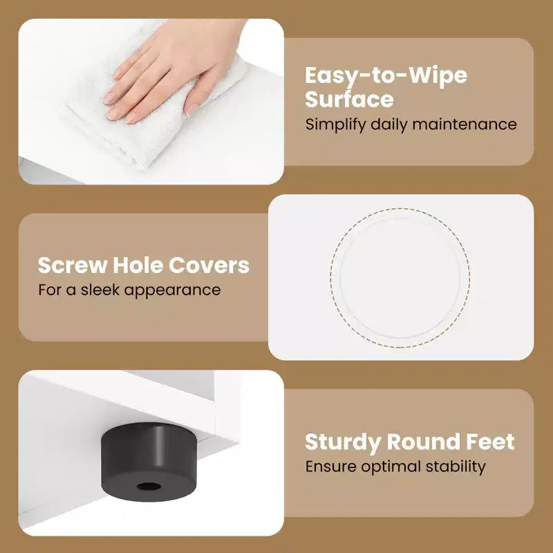Étagère à Livres Costway 42'' à 3 Niveaux avec Kit Anti-Basculement pour Salon et Bureau à Domicile