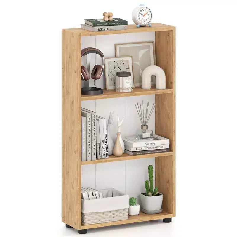 Costway 42'' Bookshelf 3-Tier Bookcase w/Anti-Tipping Kit for Living Room Home Office