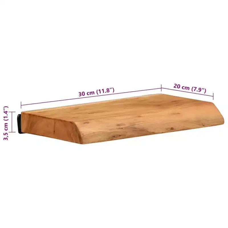 vidaXL Étagères murales 2 pcs 30x20x3,5 cm Bois d'acacia massif