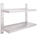 vidaXL Floating Wall Shelf Silver Stainless Steel 39.4x11.8 in