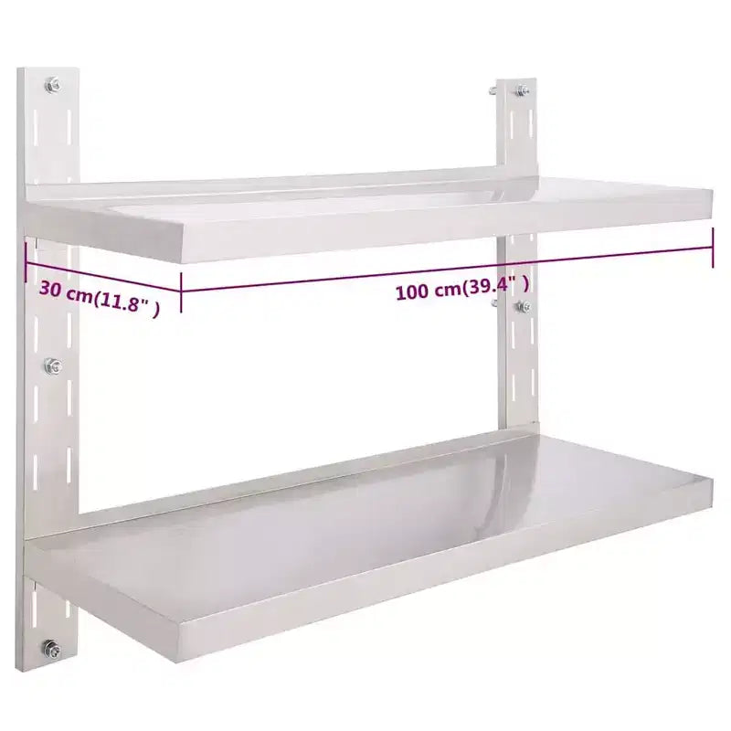 vidaXL Étagère murale flottante Acier inoxydable argenté 100x30 cm