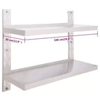 vidaXL Étagère murale flottante Acier inoxydable argenté 100x30 cm