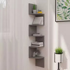 vidaXL Étagère d'angle murale Noir Bois d'ingénierie 19x19x123 cm