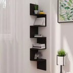 vidaXL Étagère d'angle murale Noir Bois d'ingénierie 19x19x123 cm