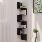 vidaXL Étagère d'angle murale Noir Bois d'ingénierie 19x19x123 cm