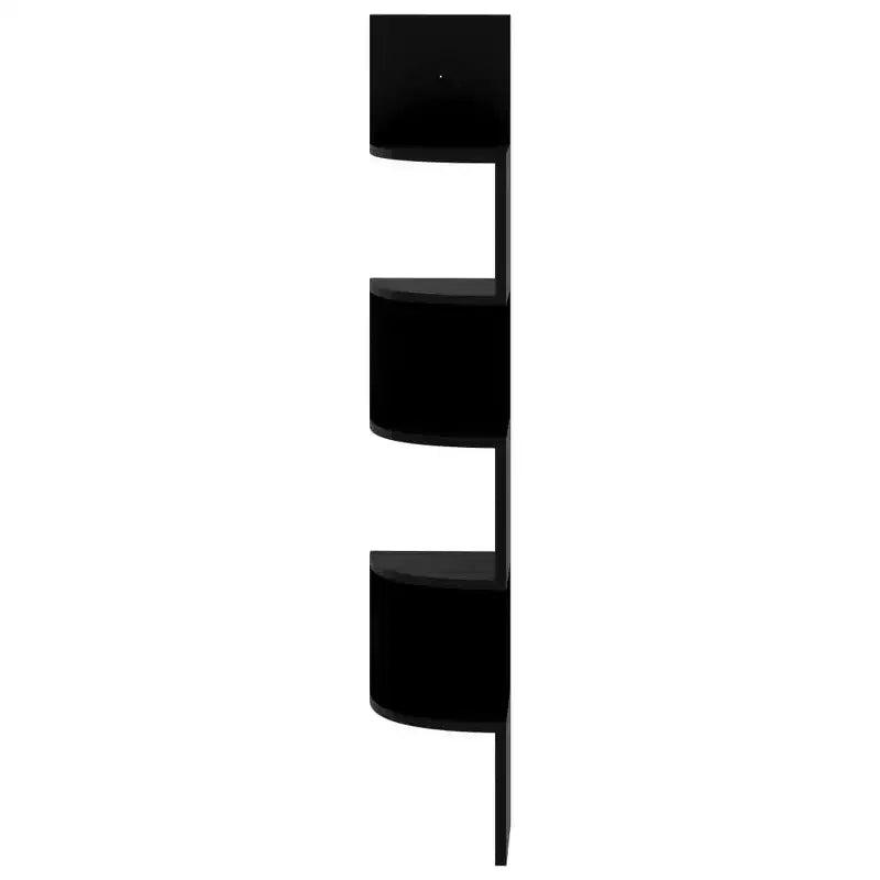 vidaXL Étagère d'angle murale Noir Bois d'ingénierie 19x19x123 cm