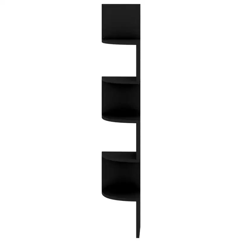vidaXL Étagère d'angle murale Noir Bois d'ingénierie 19x19x123 cm
