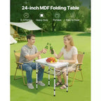 AEELLEEA Table de camping pliante portable de 60 cm avec hauteur réglable, table d'extérieur légère en aluminium