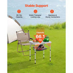 AEELLEEA Table de camping pliante portable de 60 cm avec hauteur réglable, table d'extérieur légère en aluminium