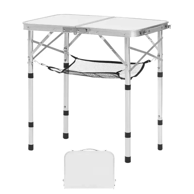 AEELLEEA Table de camping pliante portable de 60 cm avec hauteur réglable, table d'extérieur légère en aluminium