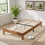 JIONJOY 12-Inch Twin Wood Platform Bed Frame, Solid Rubberwood, Heavy Duty Mattress Foundation, Easy Assembly, No Box Spring Needed