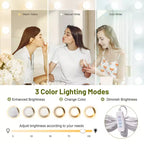 Coiffeuse de Maquillage Whisen 2-en-1 Grande, Table de Maquillage avec Miroir, 11 Tiroirs, 7 Niveaux de Rangement - Blanc