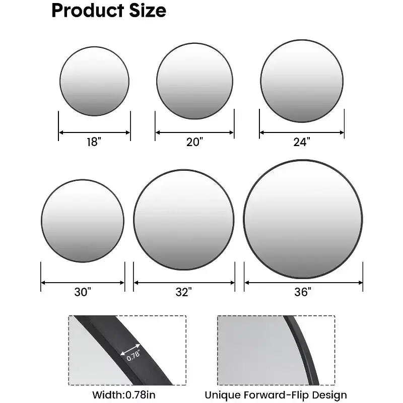 Miroir de salle de bain à cadre métallique rectangulaire arrondi, noir mat, miroir de courtoisie de style ferme, antirouille, à suspendre horizontalement ou verticalement