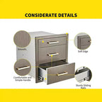 Tiroir de Cuisine Extérieure Triple en Acier Inoxydable Armoire de Rangement Encastrée Durable avec Poignées Résistante aux Intempéries pour Îlot de Barbecue de Patio