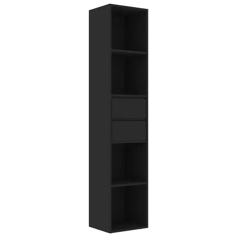 vidaXL Book Cabinet Black Engineered wood Medium Book Cabinet