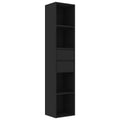 vidaXL Book Cabinet Black Engineered wood Medium Book Cabinet