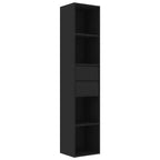 vidaXL Book Cabinet Black Engineered wood Medium Book Cabinet