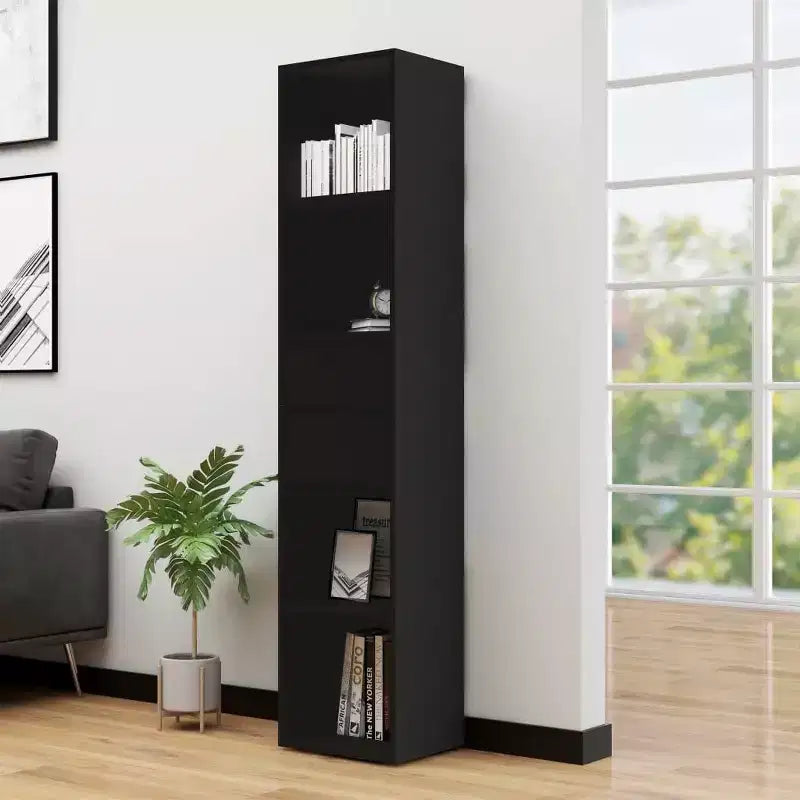 vidaXL Bibliothèque noire en bois d'ingénierie Bibliothèque moyenne
