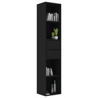 vidaXL Bibliothèque noire en bois d'ingénierie Bibliothèque moyenne