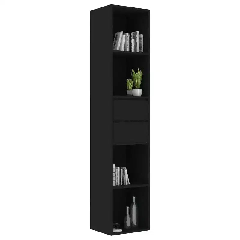 vidaXL Bibliothèque noire en bois d'ingénierie Bibliothèque moyenne