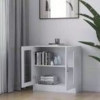 vidaXL Vitrine Armoire Blanc Bois d'ingénierie Rangement moyen