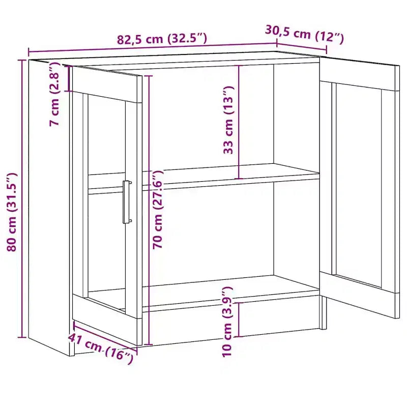 vidaXL Vitrine Armoire Blanc Bois d'ingénierie Rangement moyen