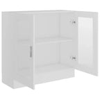 vidaXL Vitrine Armoire Blanc Bois d'ingénierie Rangement moyen