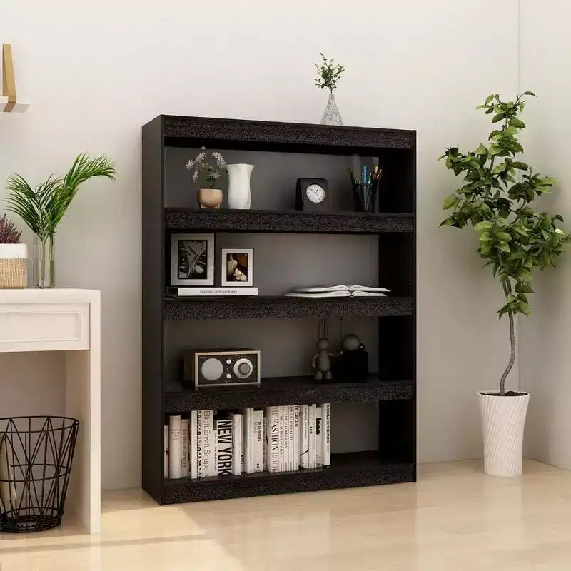 vidaXL Meuble de Rangement Noir Pin Massif Meuble de Rangement Medium