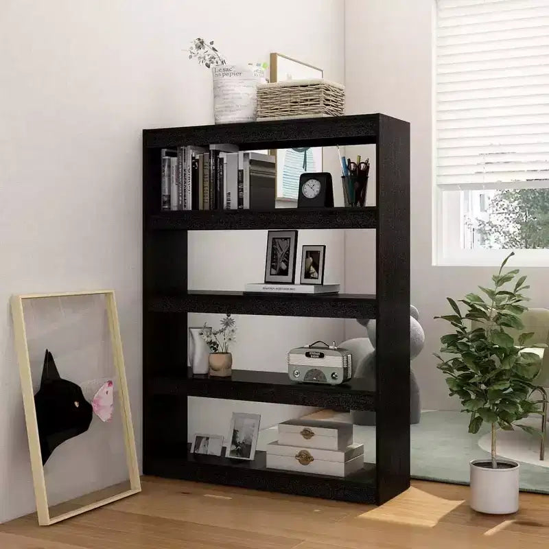 vidaXL Meuble de Rangement Noir Pin Massif Meuble de Rangement Medium